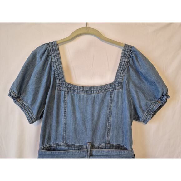 Anthropologie Pilcro Womens Blue Square-Necked Denim Jumpsuit US 8P - Picture 11 of 11
